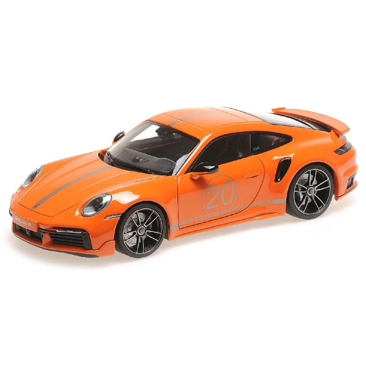 Porsche 911 Turbo S Coupe Sport Design 2021 portocaliu - 1/18 Minichamps