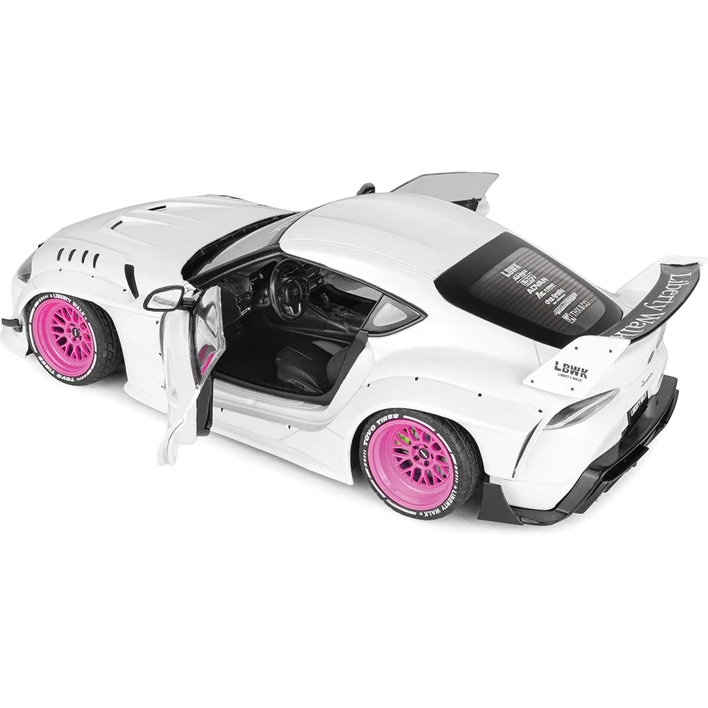 Toyota GR Supra Liberty Walk Body Kit white pink 2025 - 1/18 Solido