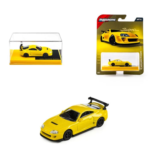 Toyota Supra 1995 galbena cu vitrina plexiglass - 1/64 Majorette