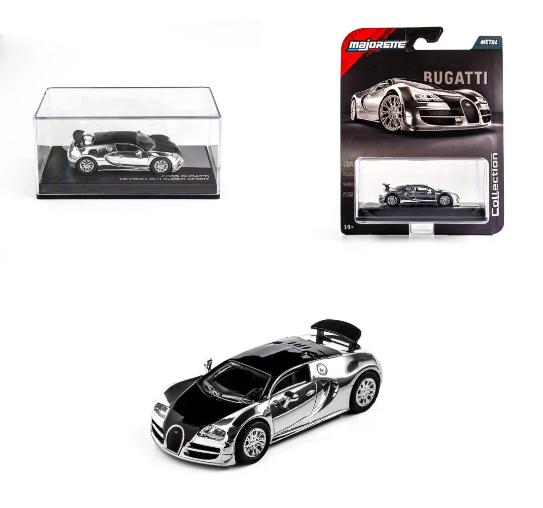 Macheta metalica Bugatti Veyron 16.4 Super Sport cu vitrina plexiglass - 1/64 Majorette