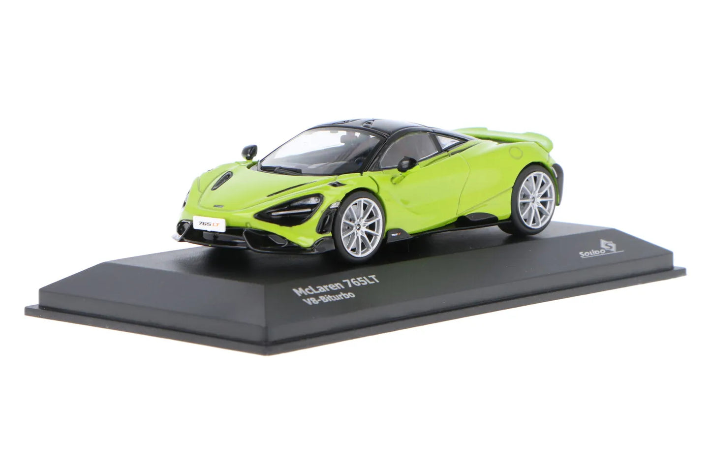 Mclaren 765 LT V8-Biturbo verde cu vitrina plexiglass - 1:43 Solido