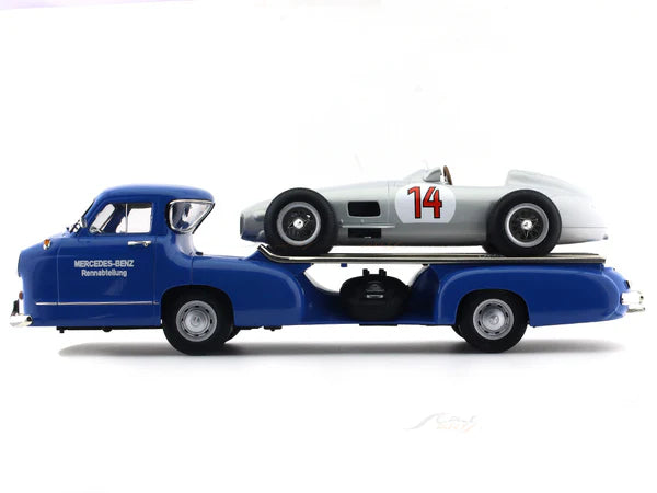 Set Mercedes Blue Wonder si Mercedes-Benz W196 #14 Formula 1 1955 - 1/18 Werk83