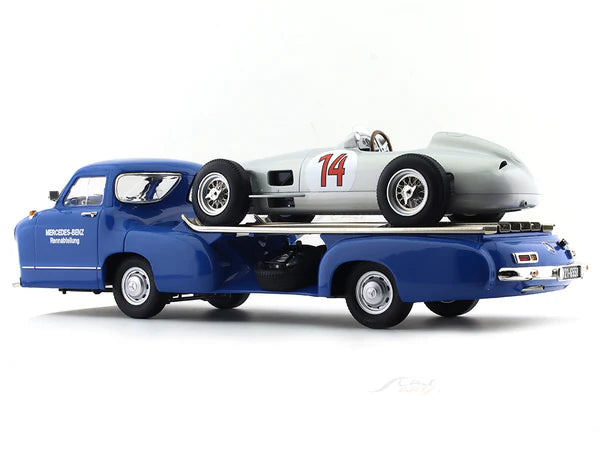 Set Mercedes Blue Wonder si Mercedes-Benz W196 #14 Formula 1 1955 - 1/18 Werk83