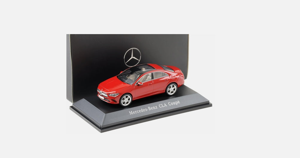 Mercedes CLA Coupe rosu cu vitrina plexiglass - 1/43 Minimax