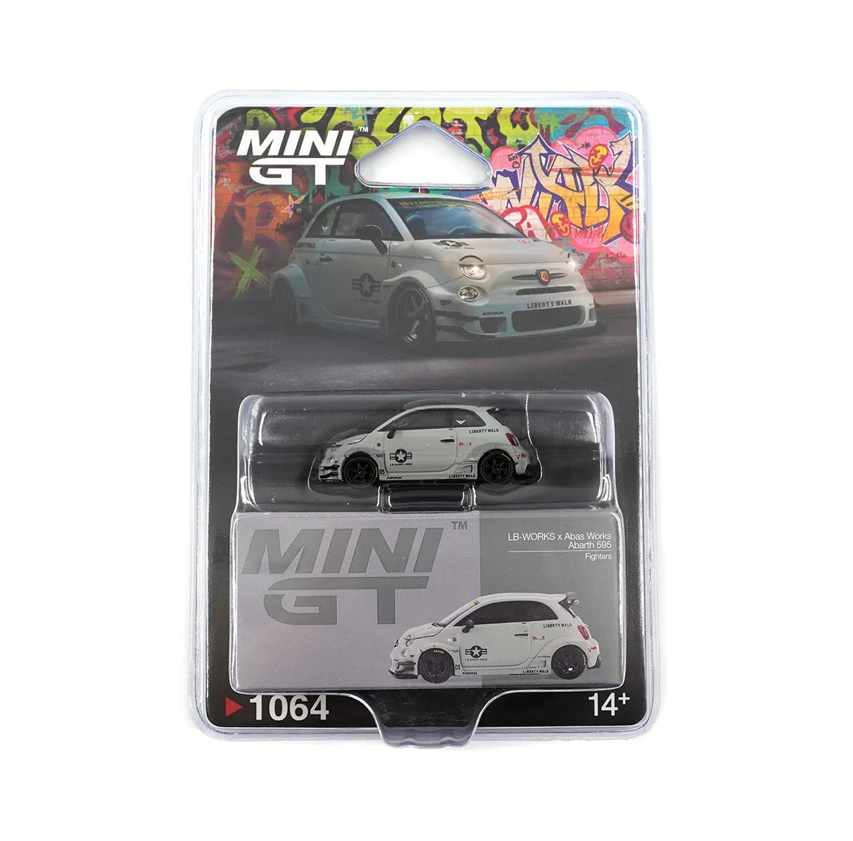 Abarth 595 LB-Works x Abas Works Fighters - 1/64 Mini GT