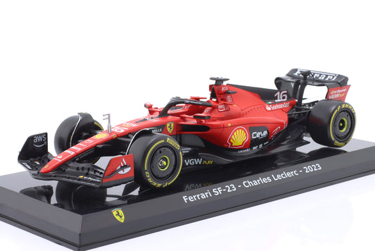 Formula 1 Ferrari SF-23 - Charles Leclerc 2023 #16 cu vitrina plexiglass  - 1/24 Premium Collectibles