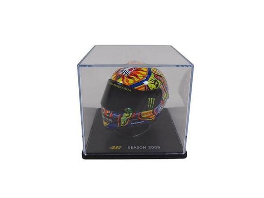 Casca Valentino Rossi Season 2009 MotoGP #46 cu vitrina plexiglass - 1/5 Spark