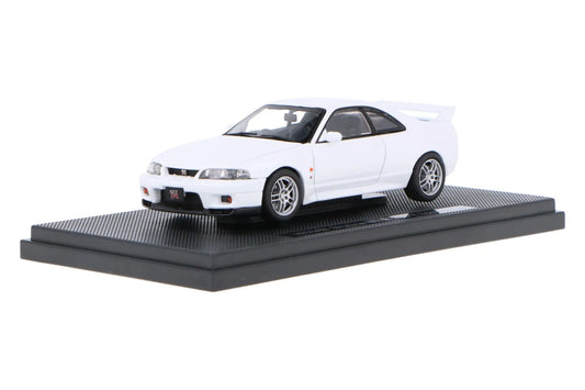 Nissan Skyline GT-R R33 V Spec 1995 alb cu vitrina plexiglass - 1/43 Ebbro