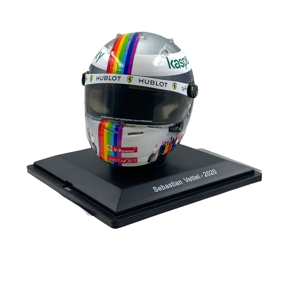 Casca Sebastian Vettel #5 Scuderia Ferrari 3rd Türkiye GP Formula 1 2020 cu vitrina plexiglass - 1/5 Spark