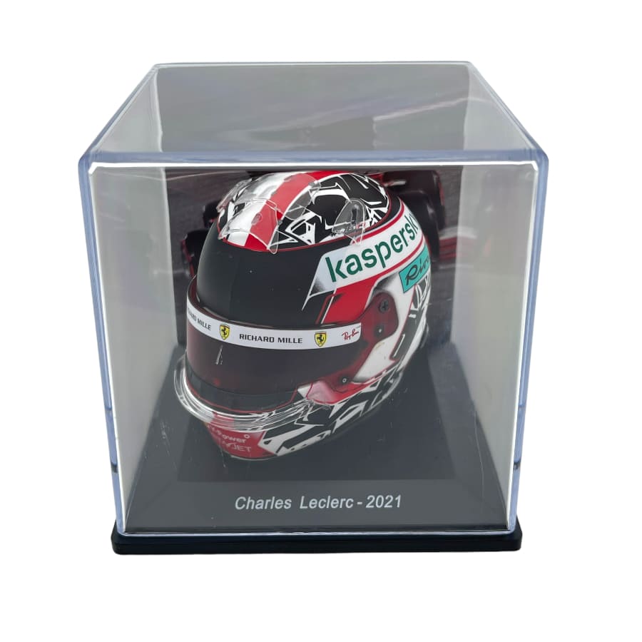 Casca Charles Leclerc #16 Scuderia Ferrari SF21 formula 1 2021 cu vitrina plexiglass - 1/5 Spark