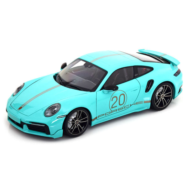 Porsche 911 Turbo S Coupe Sport Design 2021 mint green - 1/18 Minichamps