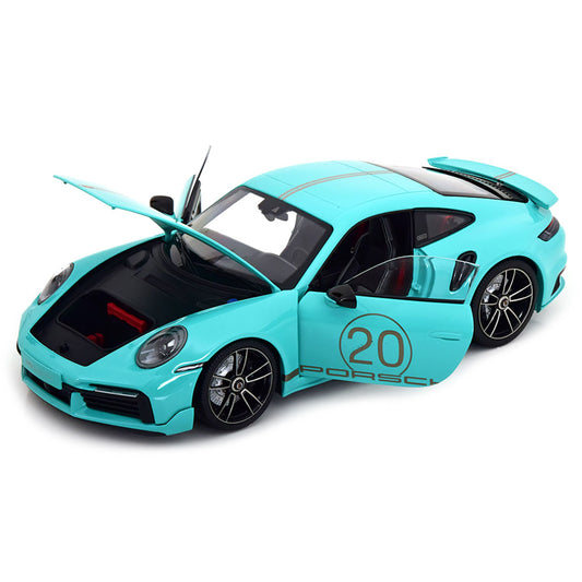 Porsche 911 Turbo S Coupe Sport Design 2021 mint green - 1/18 Minichamps