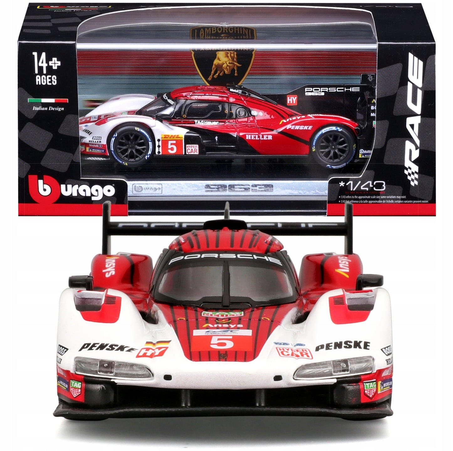 Porsche 963 #5 cu vitrina plexiglass - 1/43 Bburago