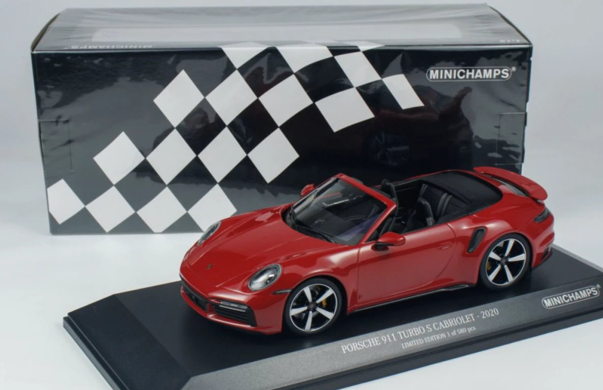 Porsche 911 Turbo S Cabriolet rosu 2020 1/580pcs - 1/18 Minichamps