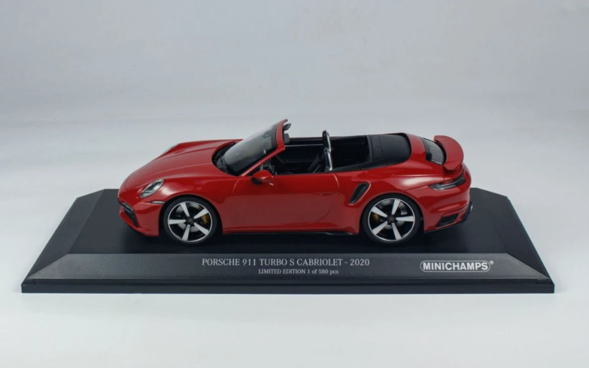 Porsche 911 Turbo S Cabriolet rosu 2020 1/580pcs - 1/18 Minichamps