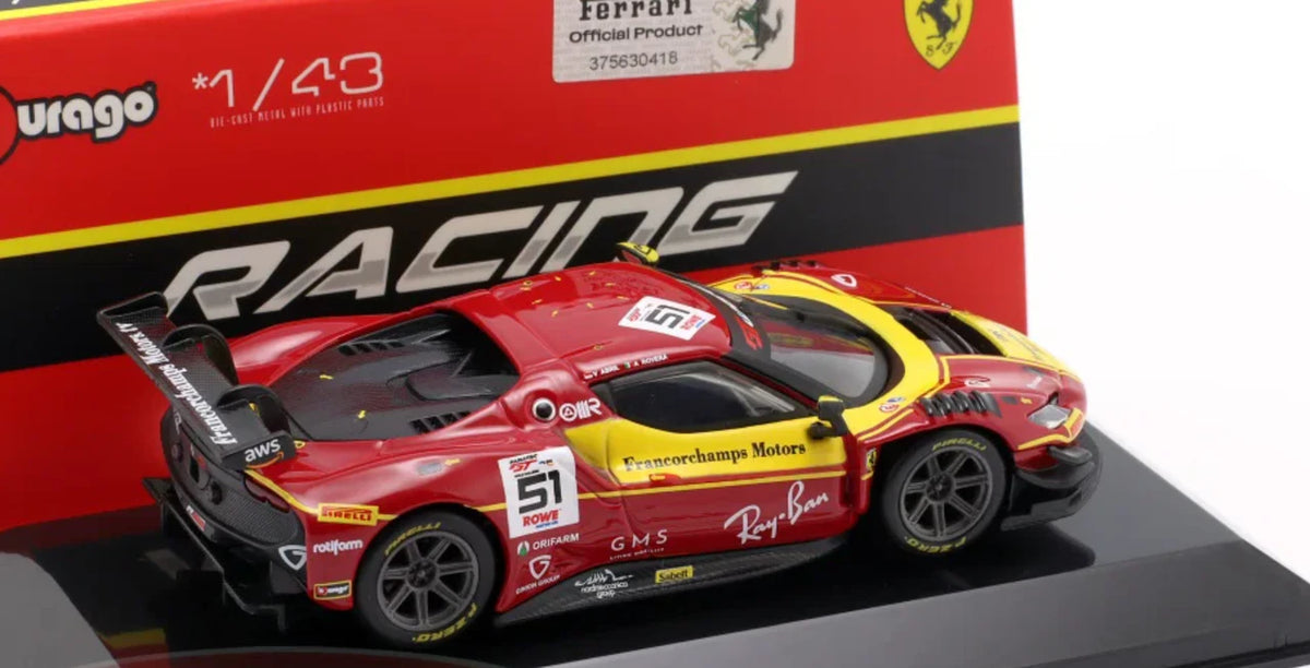 Ferrari 296 GT3 #51 cu vitrina plexiglass - 1/43 Bburago