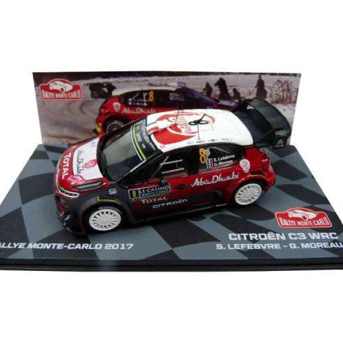 Citroen C3 WRC S.Lefebvre - G.Moreau Rallye Monte-Carlo 2017 #8 cu vitrina plexiglass - 1/43 Altaya