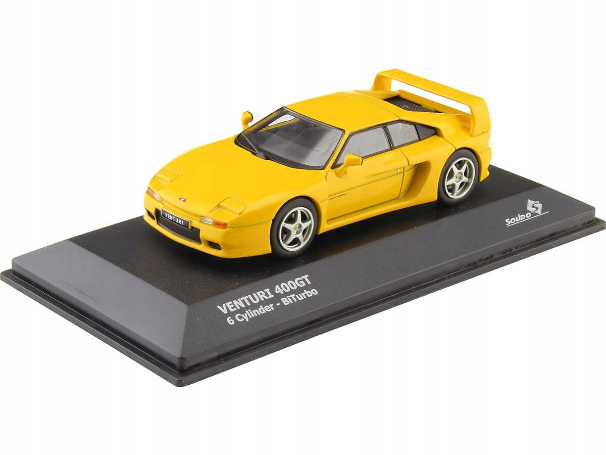 Venturi 400GT galben cu vitrina plexiglass - 1/43 Solido