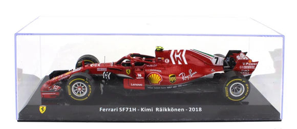 Formula 1 Ferrari SF71H Kimi Raikkonen 2018 #7 cu vitrina - 1/24 Altaya