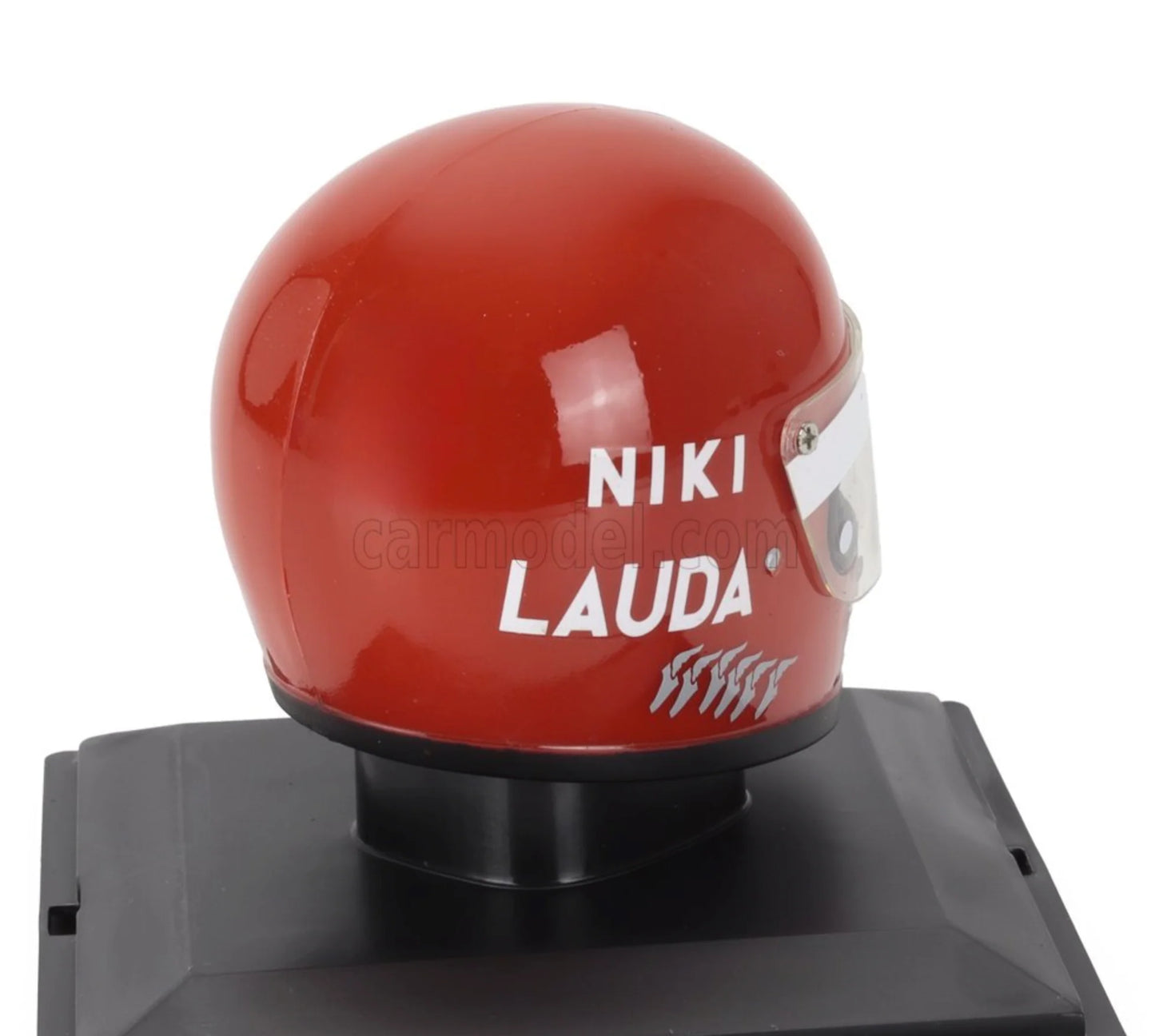Casca Niki Lauda Ferrari #12 formula 1 World Champion 1975 cu vitrina plexiglass - 1/5 Spark