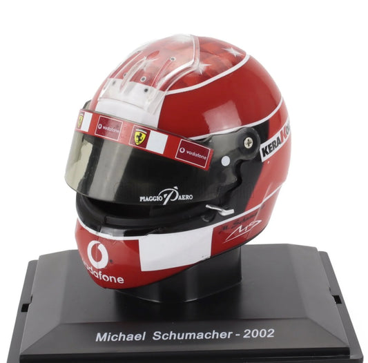 Casca M. Schumacher #1 Ferrari 2001B Formula 1 World Champion 2002 cu vitrina plexiglass - 1/5 Spark