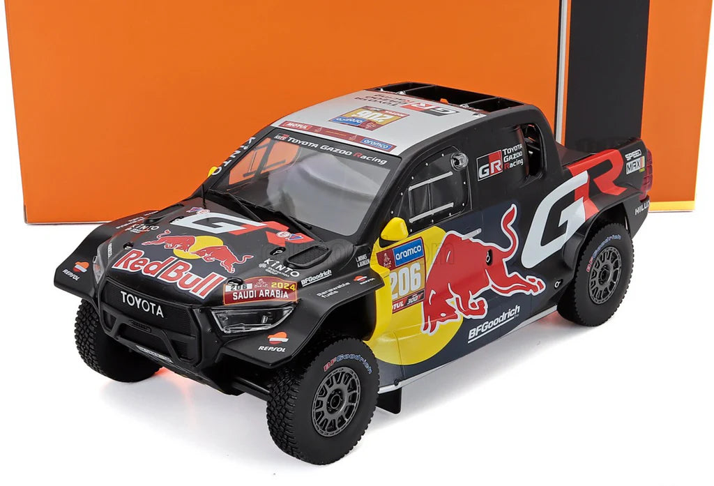 Toyota GR DKR Hilux Evo T1U #206 L.Moraes - A.Monleon Rally Dakar 2024 - 1/18 Ixo Modelcars.