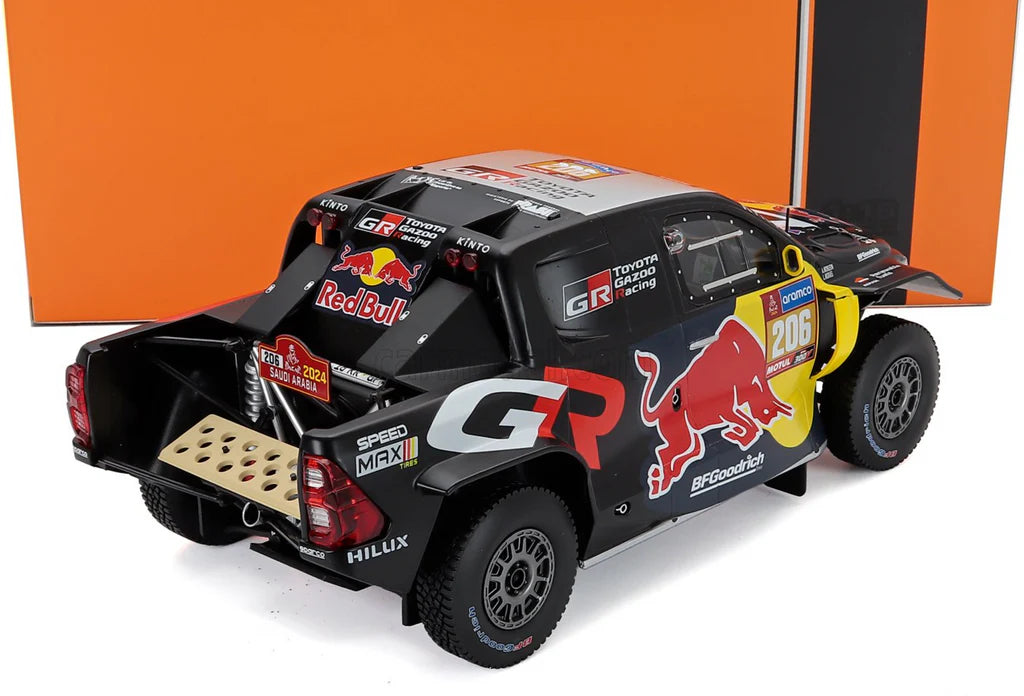 Toyota GR DKR Hilux Evo T1U #206 L.Moraes - A.Monleon Rally Dakar 2024 - 1/18 Ixo Modelcars.