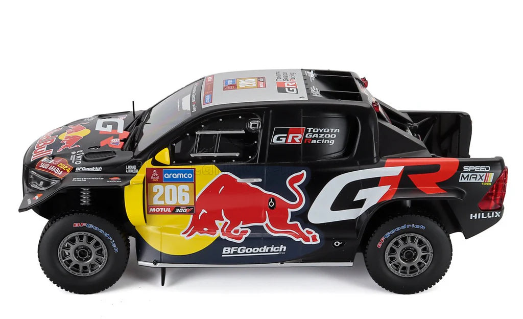 Toyota GR DKR Hilux Evo T1U #206 L.Moraes - A.Monleon Rally Dakar 2024 - 1/18 Ixo Modelcars.