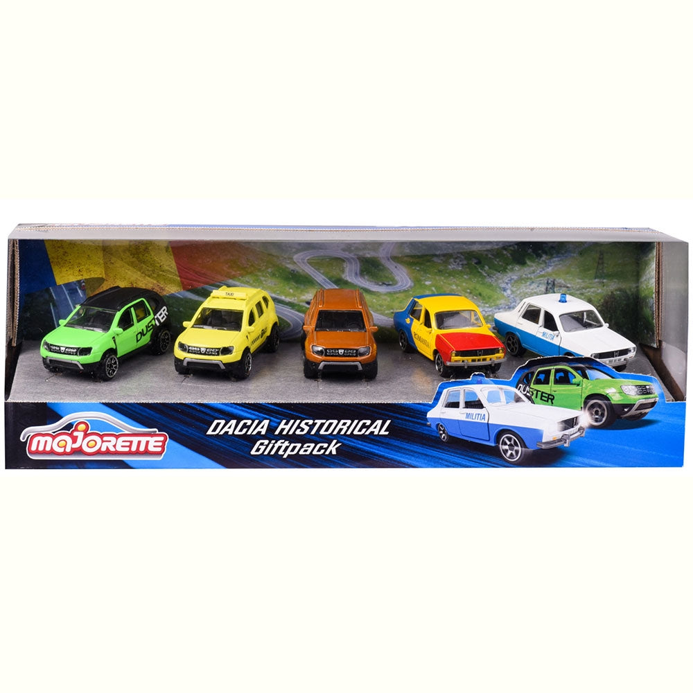 Set 5 masinute metalice Dacia Hirstorical - 1/64 Majorette