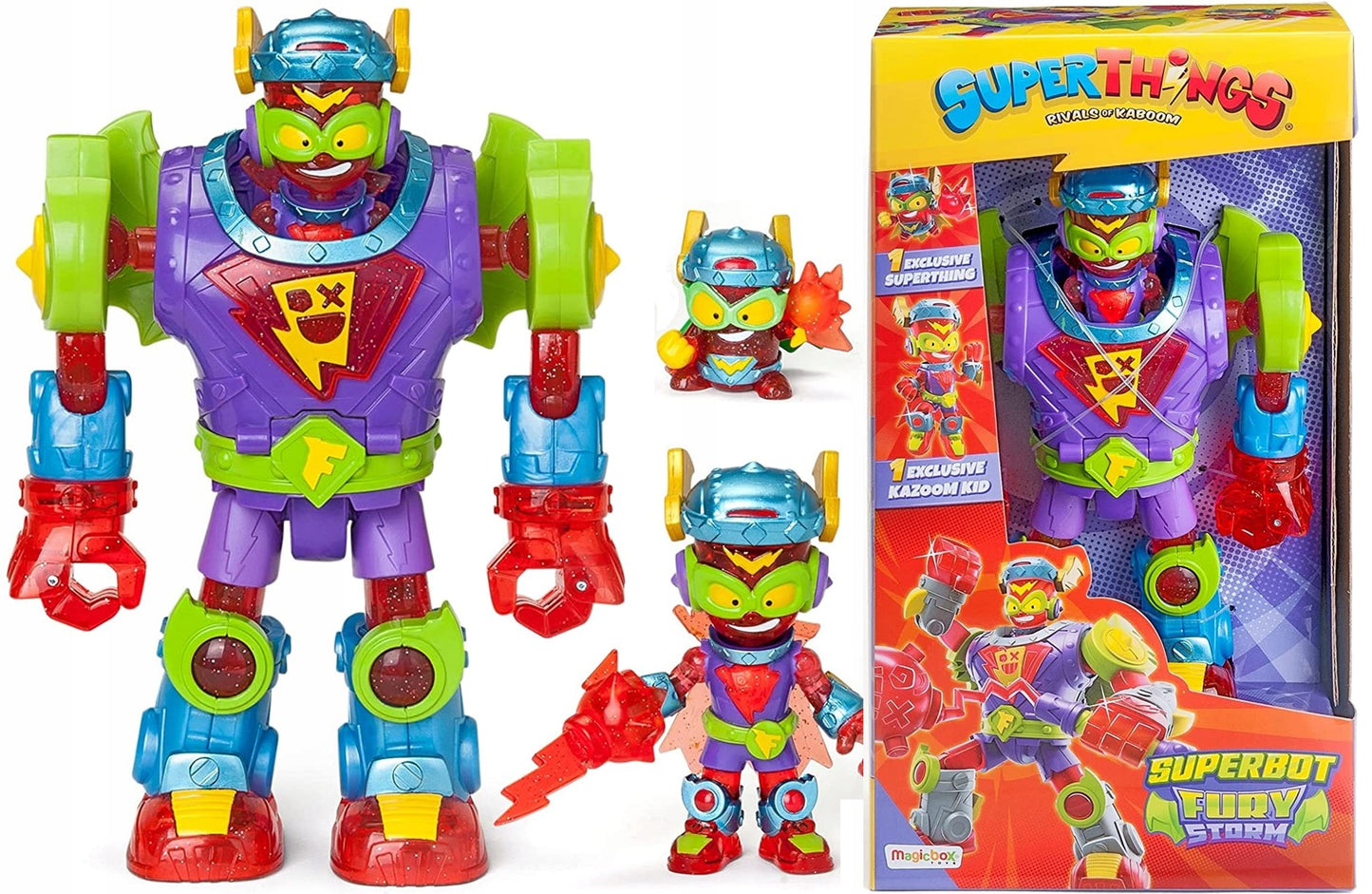Set de joaca cu figurine si Robot Fury Storm - Superthings