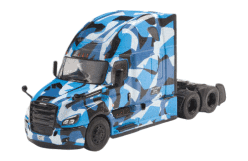 Camion cap tractor Freightliner Cascadia Truck 2018 blue/camouflage - 1/43 Hachette