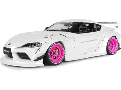 Toyota GR Supra Liberty Walk Body Kit white pink 2025 - 1/18 Solido