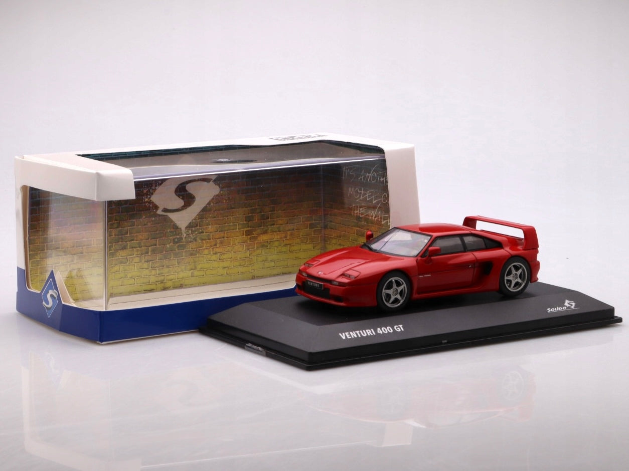 Venturi 400 GT rosu cu vitrina plexiglass - 1/43 Solido