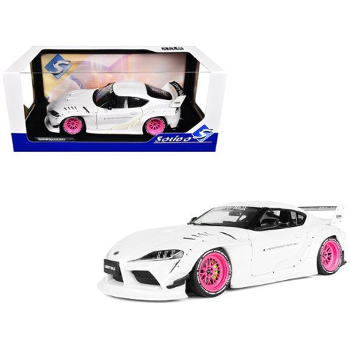 Toyota GR Supra Liberty Walk Body Kit white pink 2025 - 1/18 Solido