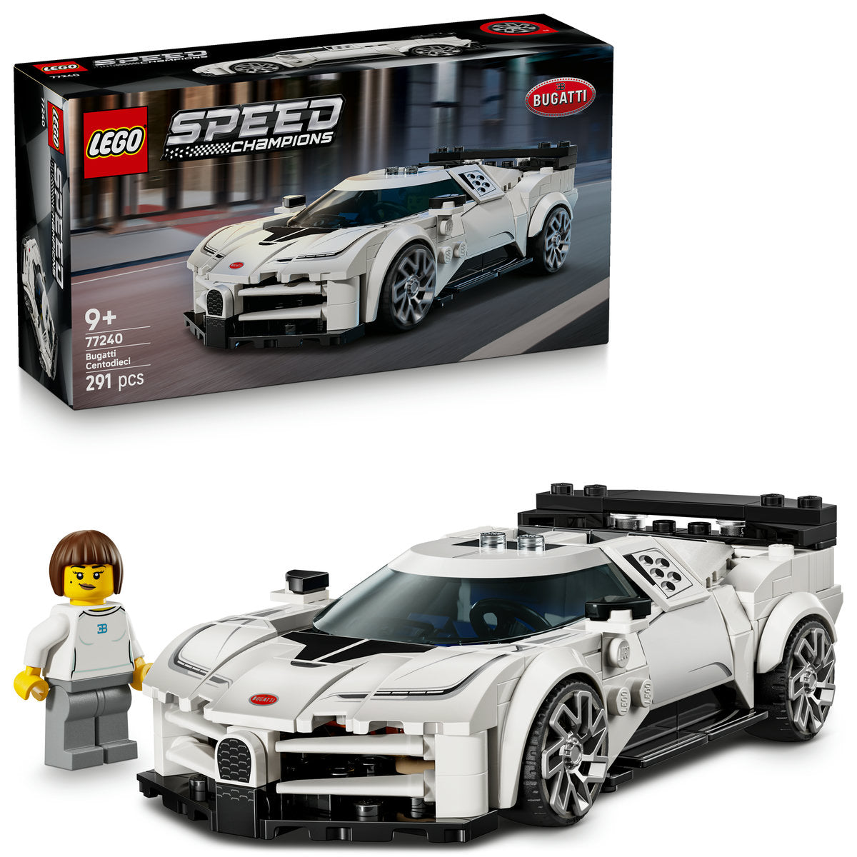 LEGO Speed Champions 77240 - Hipermasina sport Bugatti Centodieci (291 piese)