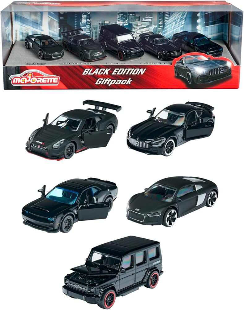 Set 5 masinute metalice Majorette Black Edition - 1/64 Majorette