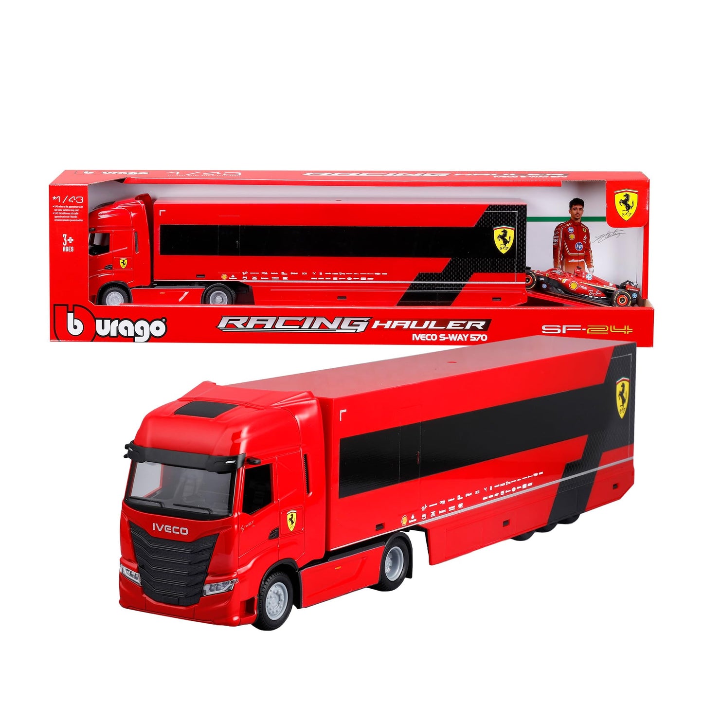Transportor Iveco S-Way 570 Formula 1 Ferrari SF-24 #16 Leclerc - 1/43 Bburago