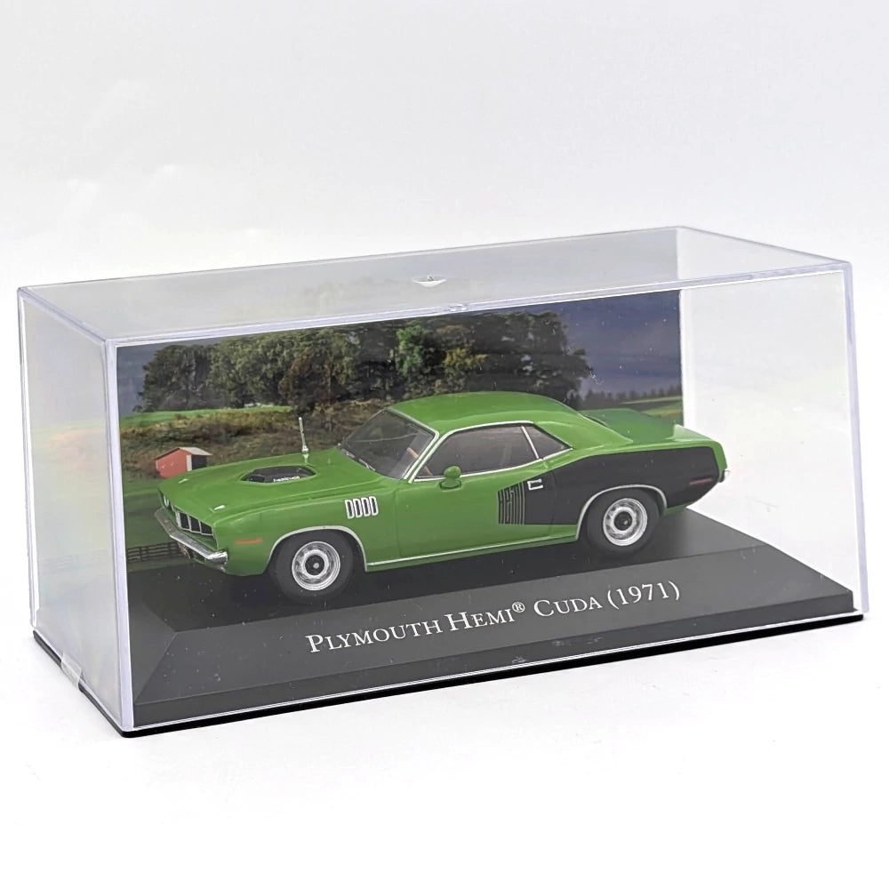 Macheta Plymouth Hemi Cuda 1971 cu vitrina plexiglass - 1/43 Altaya