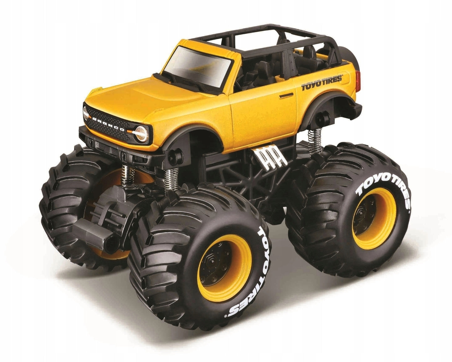Monster Truck Earth Shockers 12cm Ford Bronco portocaliu pullback Fresh Metal - Maisto