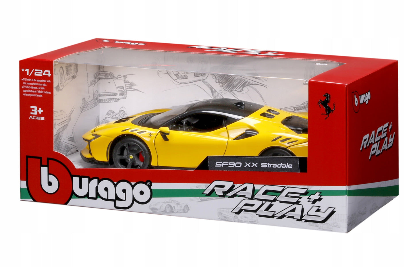 Ferrari SF90 XX Stradale galben - 1/24 Bburago
