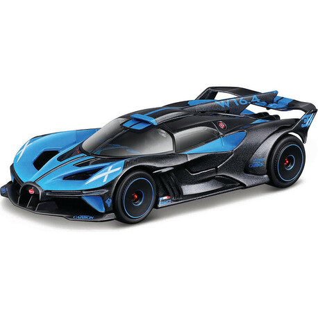 Bugatti Bolide gri/albastru cu vitrina plexiglass - 1/43 Bburago