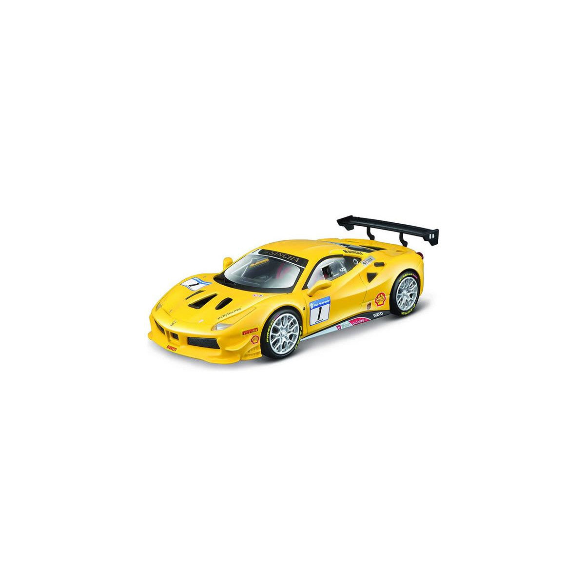 Ferrari 488 Challenge #1 galben cu vitrina plexiglass - 1/43 Bburago Signature