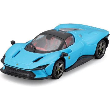Ferrari Daytona SP3 albastru cu vitrina plexiglass - 1/43 Bburago Signature