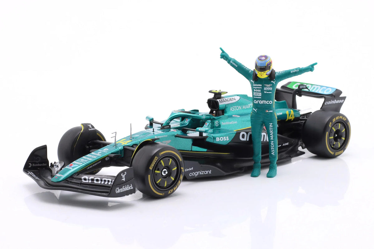 Formula 1 AMR25 Fernando Alonso #14 cu figurina - 1/24 Bburago