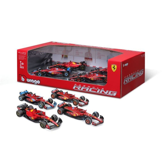 Set 4 machete Formula 1 Ferrari Charles Leclerc Formula 1 2023-2024 - 1/43 Bburago