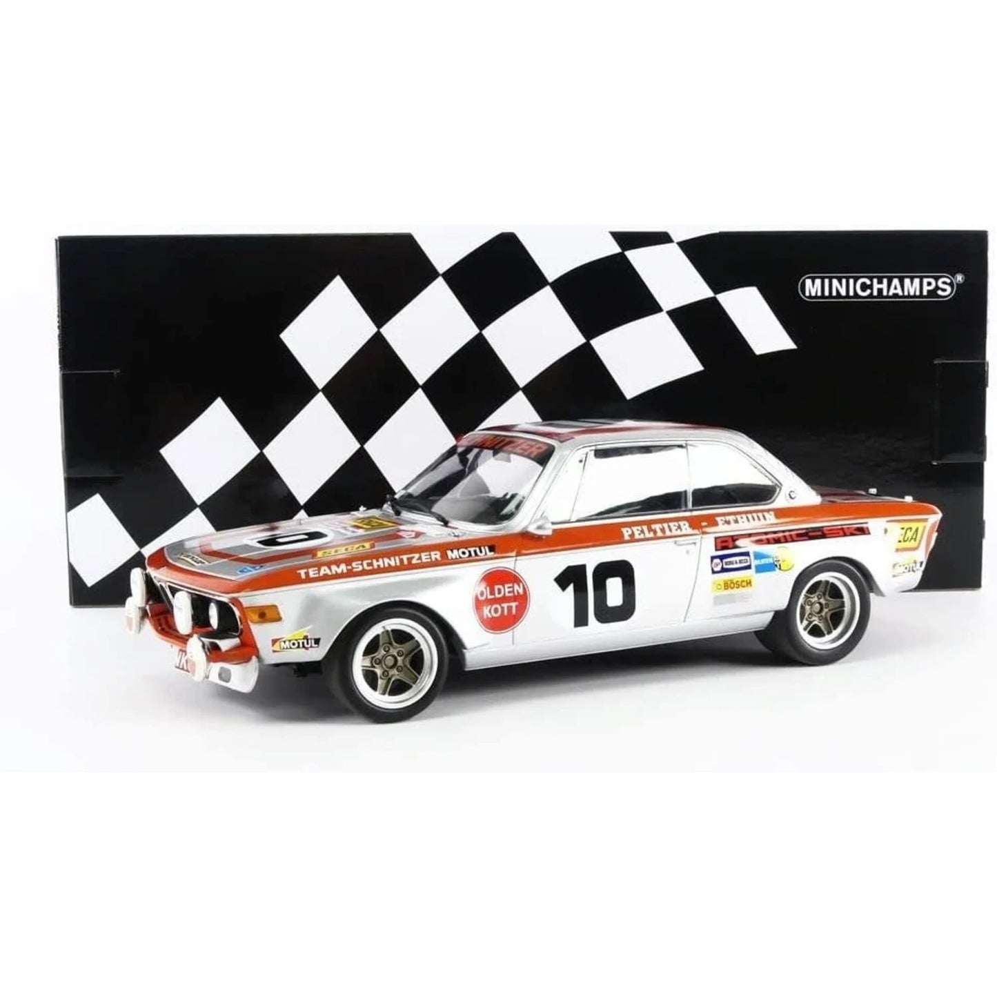 BMW 2800 CS #10 Team Schnitzer-Motul Fitzpatrick/Peltier/Ethuin 24h Spa 1972  1/300 pcs - 1/18 Minichamps