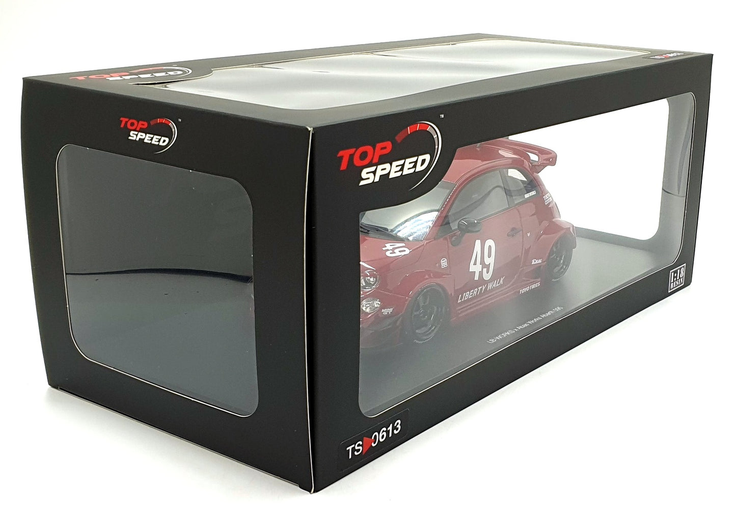 Abarth LB-Works x Abas Works 595 red TS0613 - 1/18 Top Speed