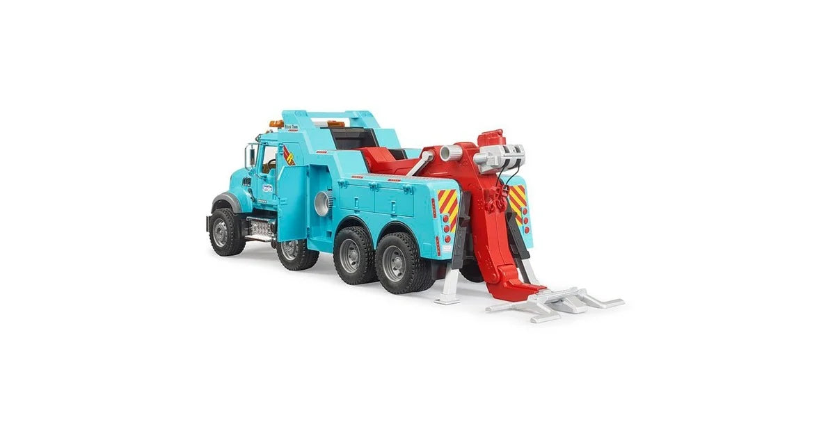 BRUDER 02831 - Camion de remorcare Bruder MACK Granite cu lumini si sunet, macara si troliu