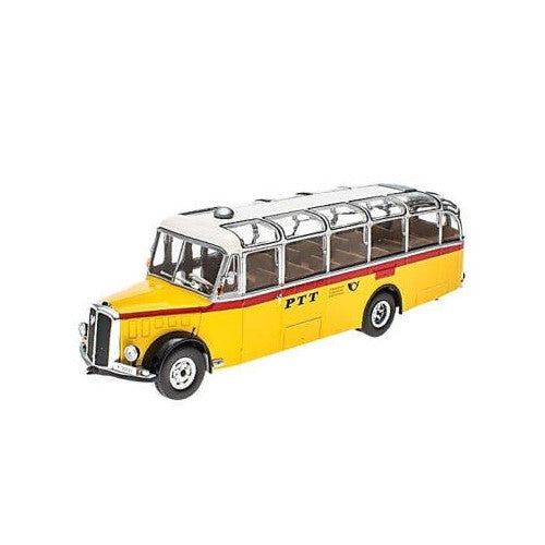 Autobuz Saurer L4C Bus year 1959 galben /rosu/argintiu - 1/43 Ixo