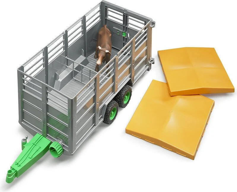 BRUDER 02227 - Remorca transport animale cu figurina vaca